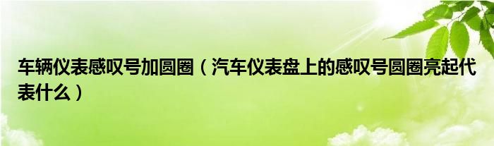 車(chē)輛儀表感嘆號(hào)加圓圈（汽車(chē)儀表盤(pán)上的感嘆號(hào)圓圈亮起代表什么）