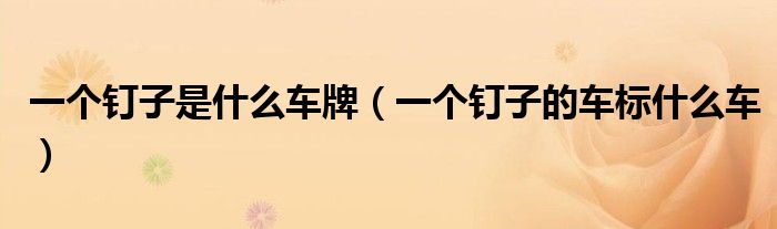 一個(gè)釘子是什么車牌（一個(gè)釘子的車標(biāo)什么車）