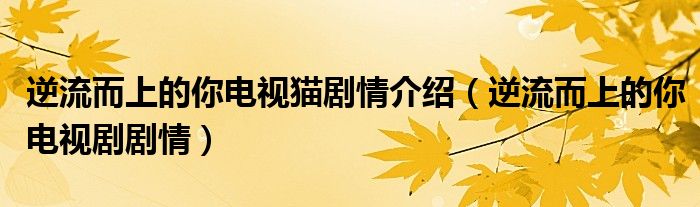 逆流而上的你電視貓劇情介紹（逆流而上的你電視劇劇情）