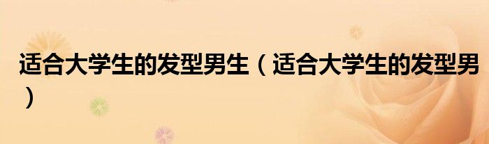 適合大學(xué)生的發(fā)型男生（適合大學(xué)生的發(fā)型男）