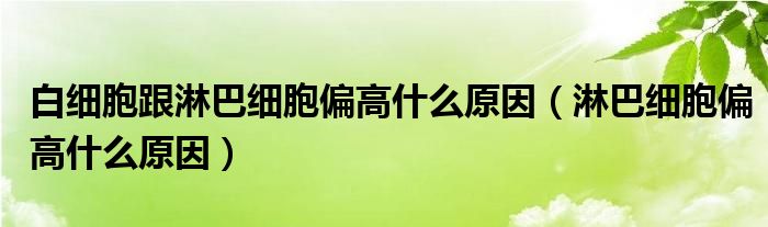 白細胞跟淋巴細胞偏高什么原因（淋巴細胞偏高什么原因）