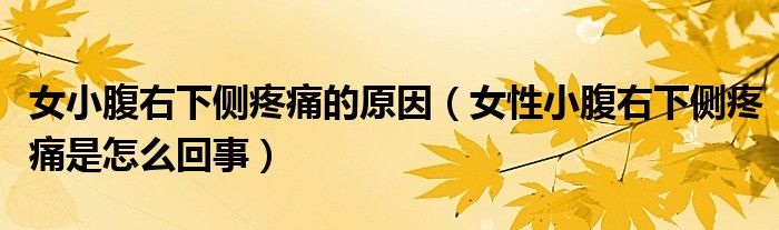 女小腹右下側(cè)疼痛的原因（女性小腹右下側(cè)疼痛是怎么回事）