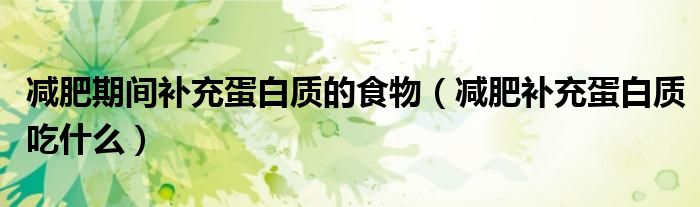 減肥期間補充蛋白質(zhì)的食物（減肥補充蛋白質(zhì)吃什么）