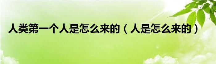 人類第一個(gè)人是怎么來的（人是怎么來的）
