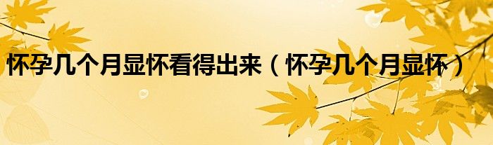 懷孕幾個(gè)月顯懷看得出來(lái)（懷孕幾個(gè)月顯懷）