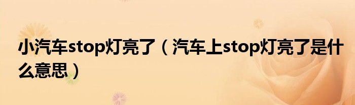 小汽車stop燈亮了（汽車上stop燈亮了是什么意思）