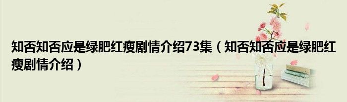 知否知否應是綠肥紅瘦劇情介紹73集（知否知否應是綠肥紅瘦劇情介紹）