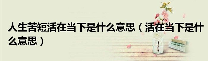 人生苦短活在當(dāng)下是什么意思（活在當(dāng)下是什么意思）