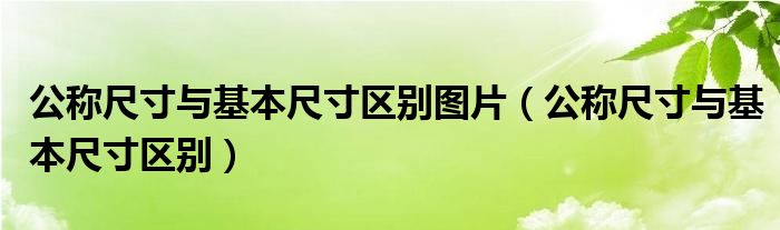 公稱尺寸與基本尺寸區(qū)別圖片（公稱尺寸與基本尺寸區(qū)別）