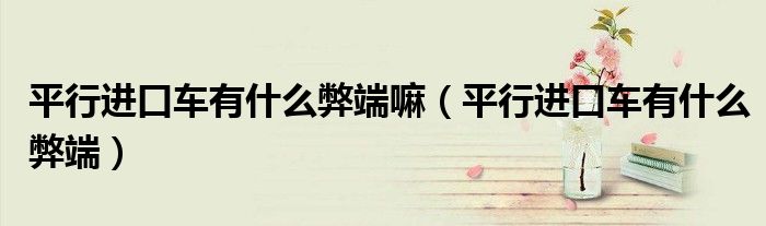 平行進(jìn)口車有什么弊端嘛（平行進(jìn)口車有什么弊端）