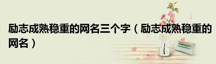 勵(lì)志成熟穩(wěn)重的網(wǎng)名三個(gè)字（勵(lì)志成熟穩(wěn)重的網(wǎng)名）