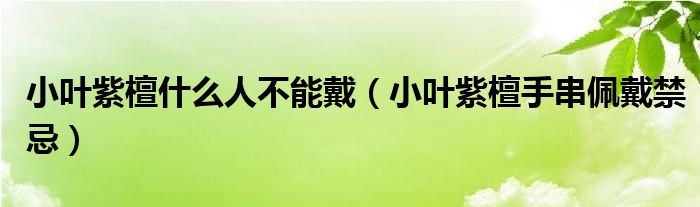 小葉紫檀什么人不能戴（小葉紫檀手串佩戴禁忌）