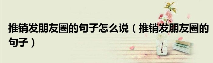 推銷發(fā)朋友圈的句子怎么說（推銷發(fā)朋友圈的句子）