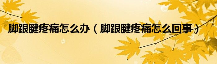 腳跟腱疼痛怎么辦（腳跟腱疼痛怎么回事）