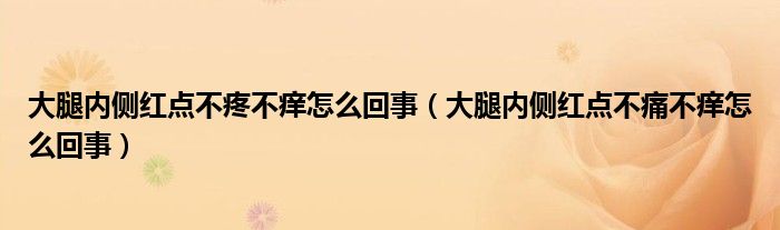 大腿內(nèi)側(cè)紅點(diǎn)不疼不癢怎么回事（大腿內(nèi)側(cè)紅點(diǎn)不痛不癢怎么回事）