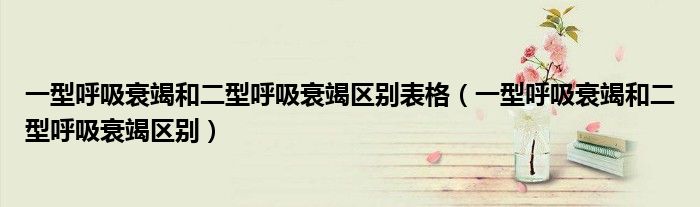 一型呼吸衰竭和二型呼吸衰竭區(qū)別表格（一型呼吸衰竭和二型呼吸衰竭區(qū)別）