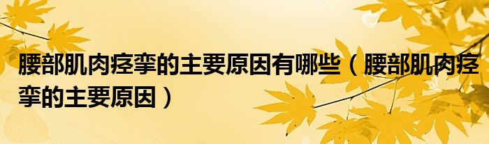腰部肌肉痙攣的主要原因有哪些（腰部肌肉痙攣的主要原因）