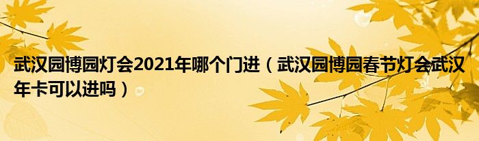 武漢園博園燈會(huì)2021年哪個(gè)門(mén)進(jìn)（武漢園博園春節(jié)燈會(huì)武漢年卡可以進(jìn)嗎）