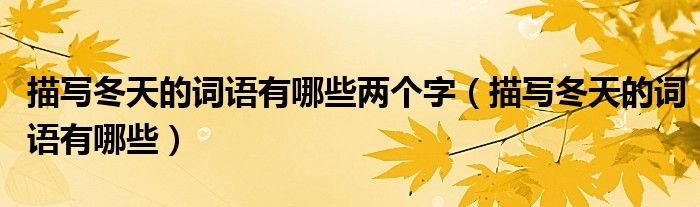描寫冬天的詞語(yǔ)有哪些兩個(gè)字（描寫冬天的詞語(yǔ)有哪些）