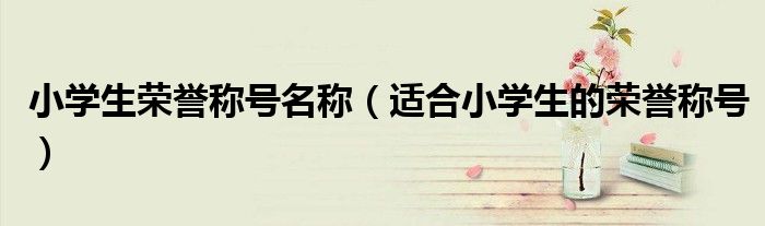 小學(xué)生榮譽(yù)稱號名稱（適合小學(xué)生的榮譽(yù)稱號）