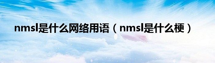 nmsl是什么網(wǎng)絡(luò)用語(yǔ)（nmsl是什么梗）
