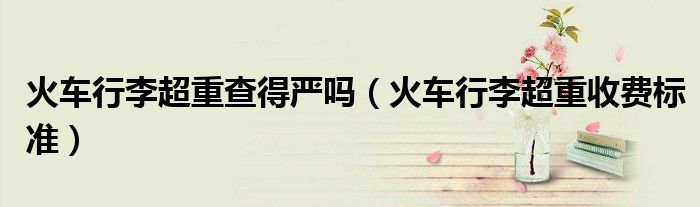 火車(chē)行李超重查得嚴(yán)嗎（火車(chē)行李超重收費(fèi)標(biāo)準(zhǔn)）