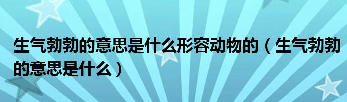 生氣勃勃的意思是什么形容動物的（生氣勃勃的意思是什么）