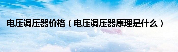 電壓調(diào)壓器價(jià)格（電壓調(diào)壓器原理是什么）
