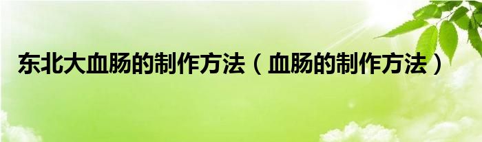 東北大血腸的制作方法（血腸的制作方法）