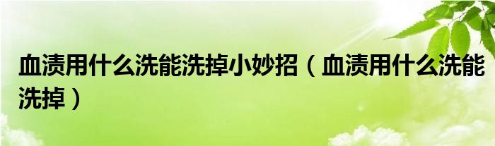 血漬用什么洗能洗掉小妙招（血漬用什么洗能洗掉）