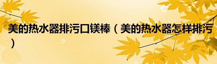 美的熱水器排污口鎂棒（美的熱水器怎樣排污）