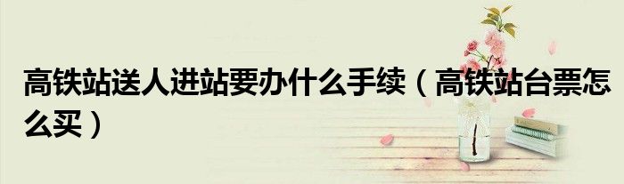 高鐵站送人進站要辦什么手續(xù)（高鐵站臺票怎么買）