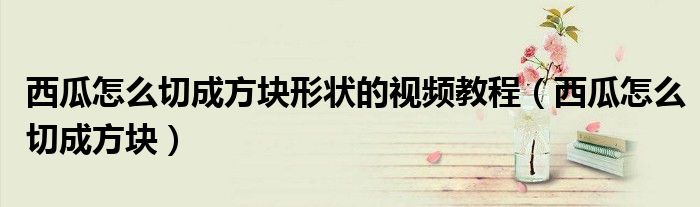 西瓜怎么切成方塊形狀的視頻教程（西瓜怎么切成方塊）