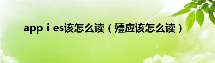 appⅰes該怎么讀（殪應(yīng)該怎么讀）