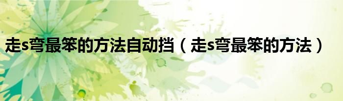 走s彎最笨的方法自動(dòng)擋（走s彎最笨的方法）