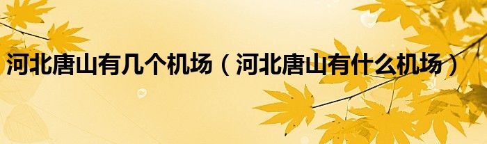 河北唐山有幾個(gè)機(jī)場(chǎng)（河北唐山有什么機(jī)場(chǎng)）