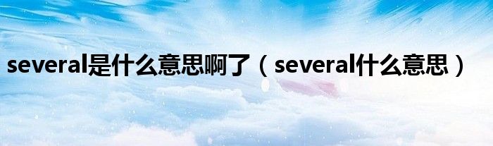 several是什么意思啊了（several什么意思）