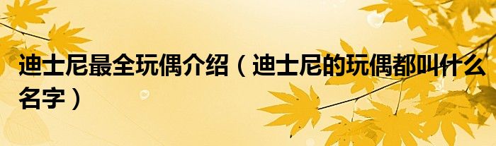 迪士尼最全玩偶介紹（迪士尼的玩偶都叫什么名字）
