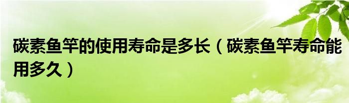 碳素魚竿的使用壽命是多長（碳素魚竿壽命能用多久）