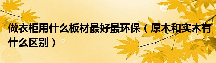 做衣柜用什么板材最好最環(huán)保（原木和實(shí)木有什么區(qū)別）