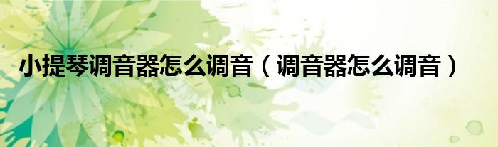 小提琴調(diào)音器怎么調(diào)音（調(diào)音器怎么調(diào)音）