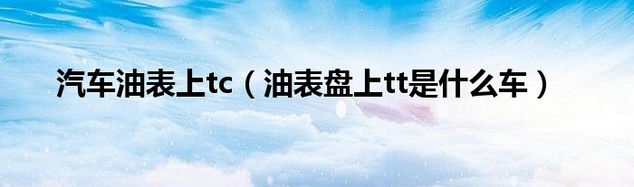汽車油表上tc（油表盤上tt是什么車）
