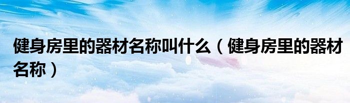 健身房里的器材名稱叫什么（健身房里的器材名稱）