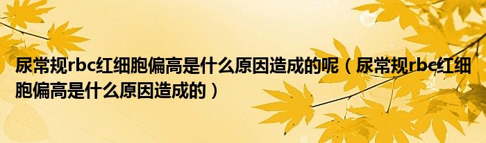 尿常規(guī)rbc紅細(xì)胞偏高是什么原因造成的呢（尿常規(guī)rbc紅細(xì)胞偏高是什么原因造成的）
