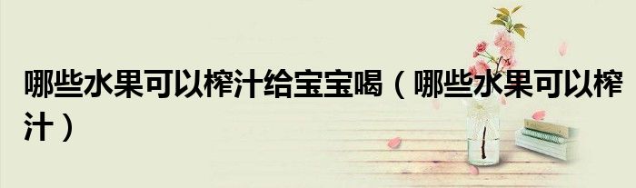 哪些水果可以榨汁給寶寶喝（哪些水果可以榨汁）