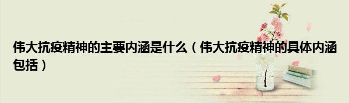 偉大抗疫精神的主要內涵是什么（偉大抗疫精神的具體內涵包括）
