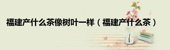 福建產(chǎn)什么茶像樹葉一樣（福建產(chǎn)什么茶）