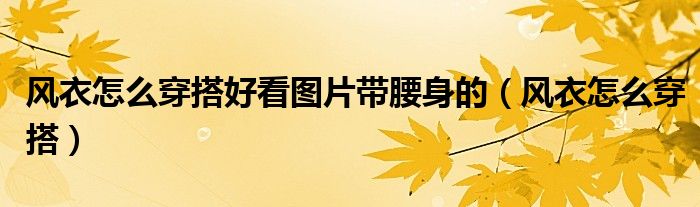 風(fēng)衣怎么穿搭好看圖片帶腰身的（風(fēng)衣怎么穿搭）