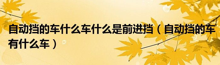 自動(dòng)擋的車什么車什么是前進(jìn)擋（自動(dòng)擋的車有什么車）