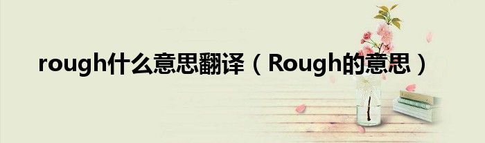 rough什么意思翻譯（Rough的意思）